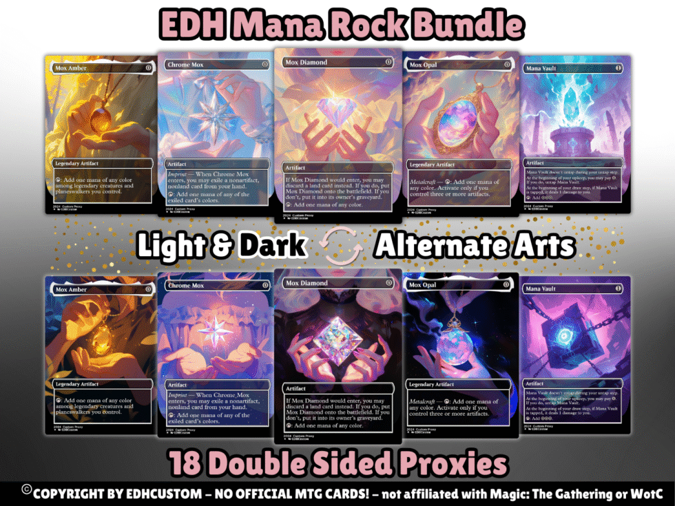 MTG Proxy Mana Rock Bundle 18 Cards Double Sided