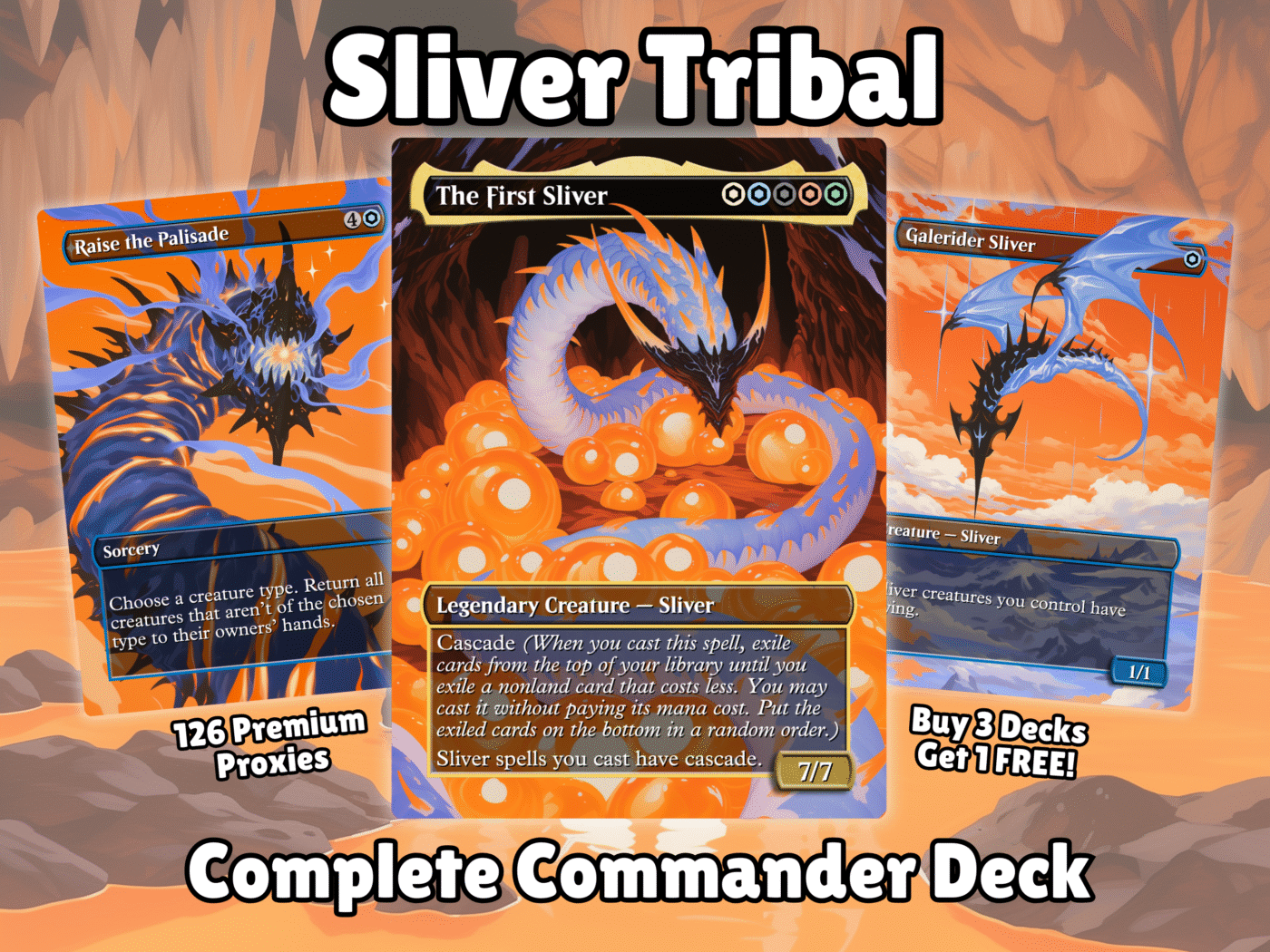 sliver mtg proxy commander deck